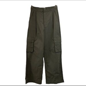 WILO The Label Anthropologie Nylon Cargo Pants Womens S Baggy Parachute Green